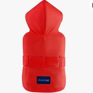 Avanigo Red Dog Rain Coat Hood Medium